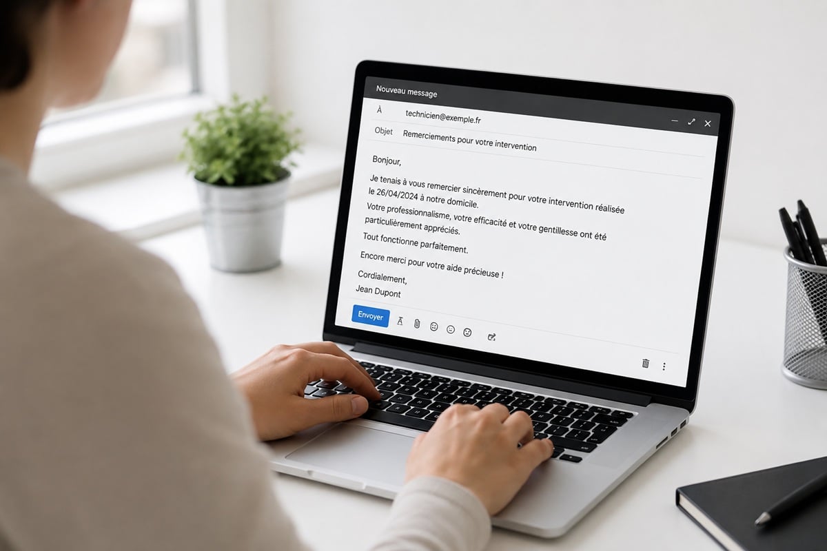 Courriel de remerciement au bureau