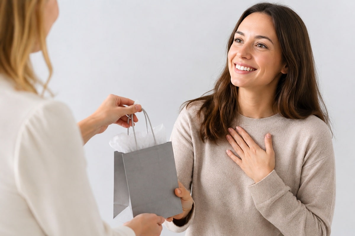 Échange de cadeau chaleureux
