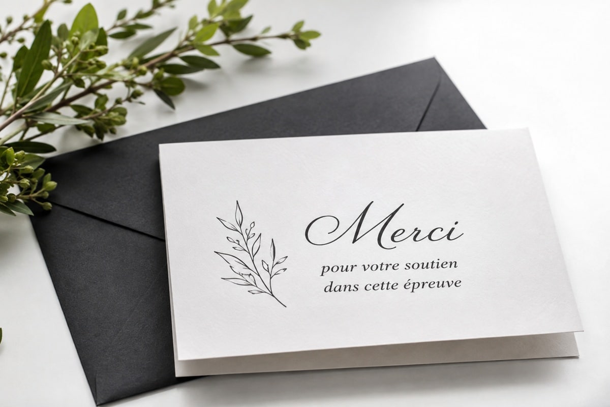 Carte de condoléances avec feuillage vert